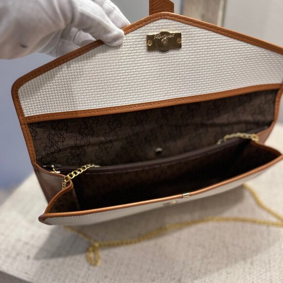 YSL Vintage Woven Leather Clutch with Leather Trim - Picture 4 of 8